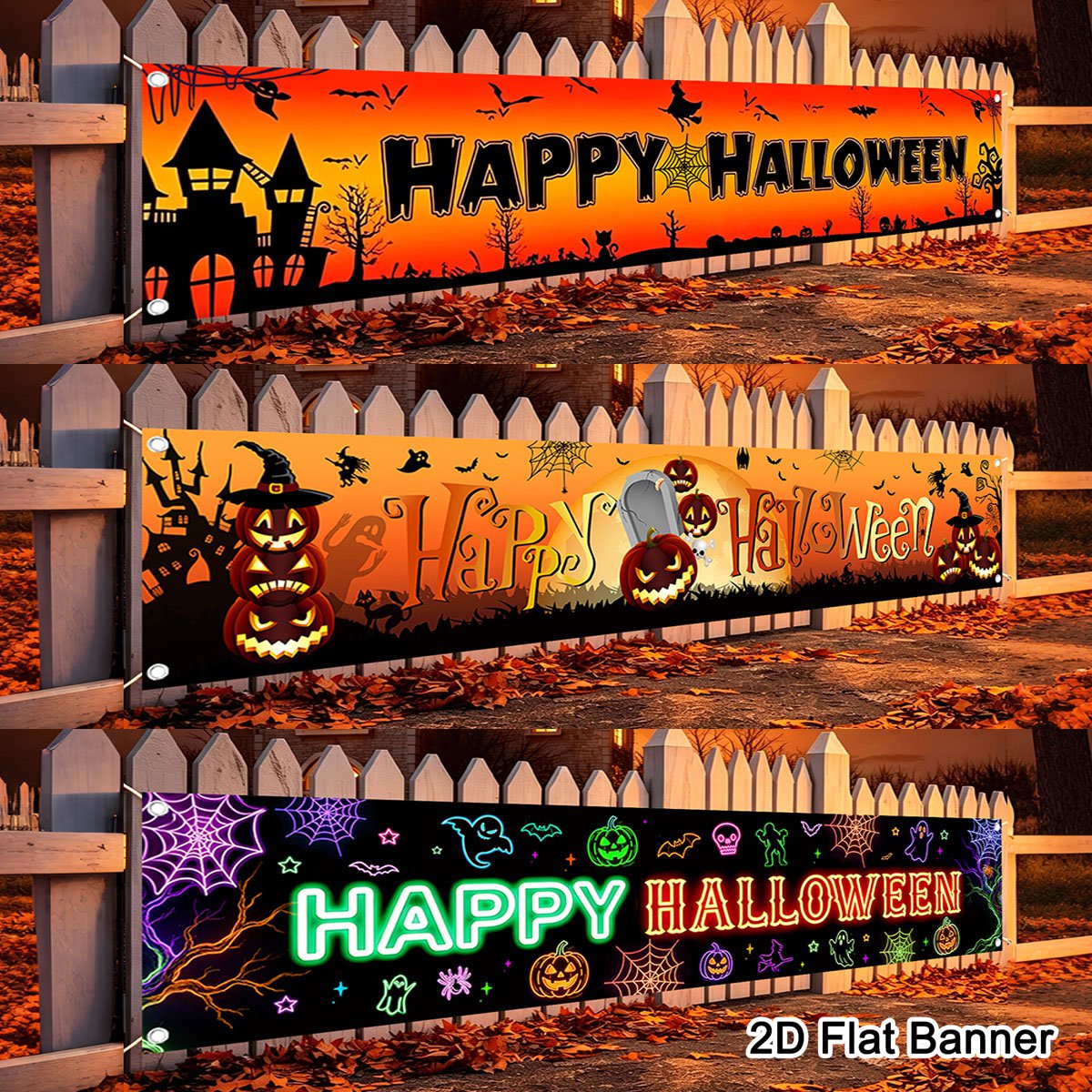 Pumpkin Lantern Halloween - Striscione di Halloween con motivo zucca