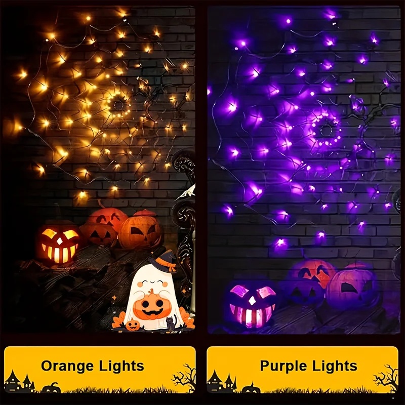 Luci a LED a forma di ragnatel - Halloween Led String Lights Orange recensione e prezzo