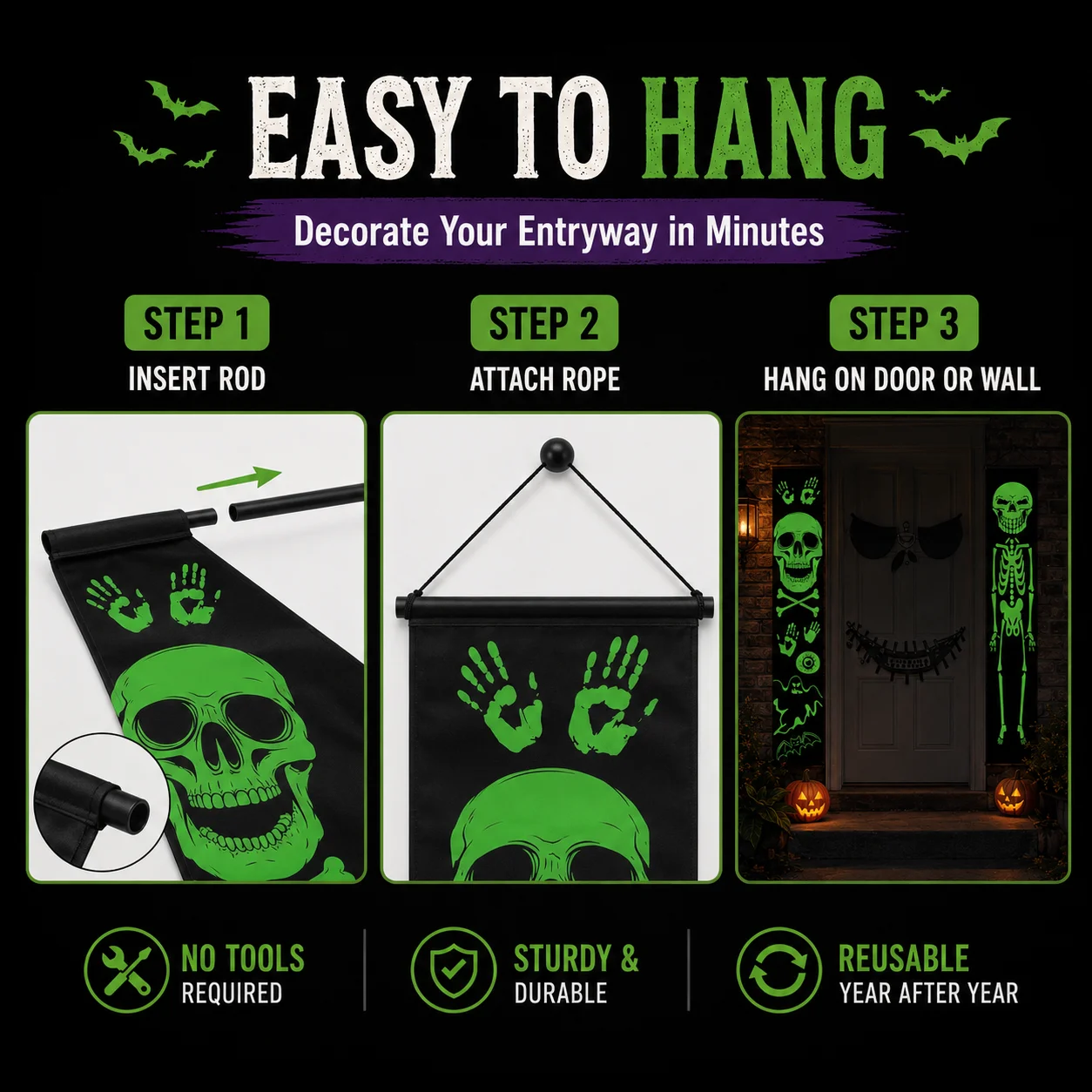 2 strisce decorative fluoresce - Halloween Skeleton Decoration recensione e prezzo