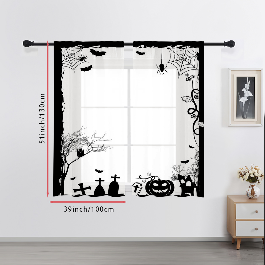 2 Pezzi Tende Trasparenti con  - Spider Web Halloween Decoration recensione e prezzo