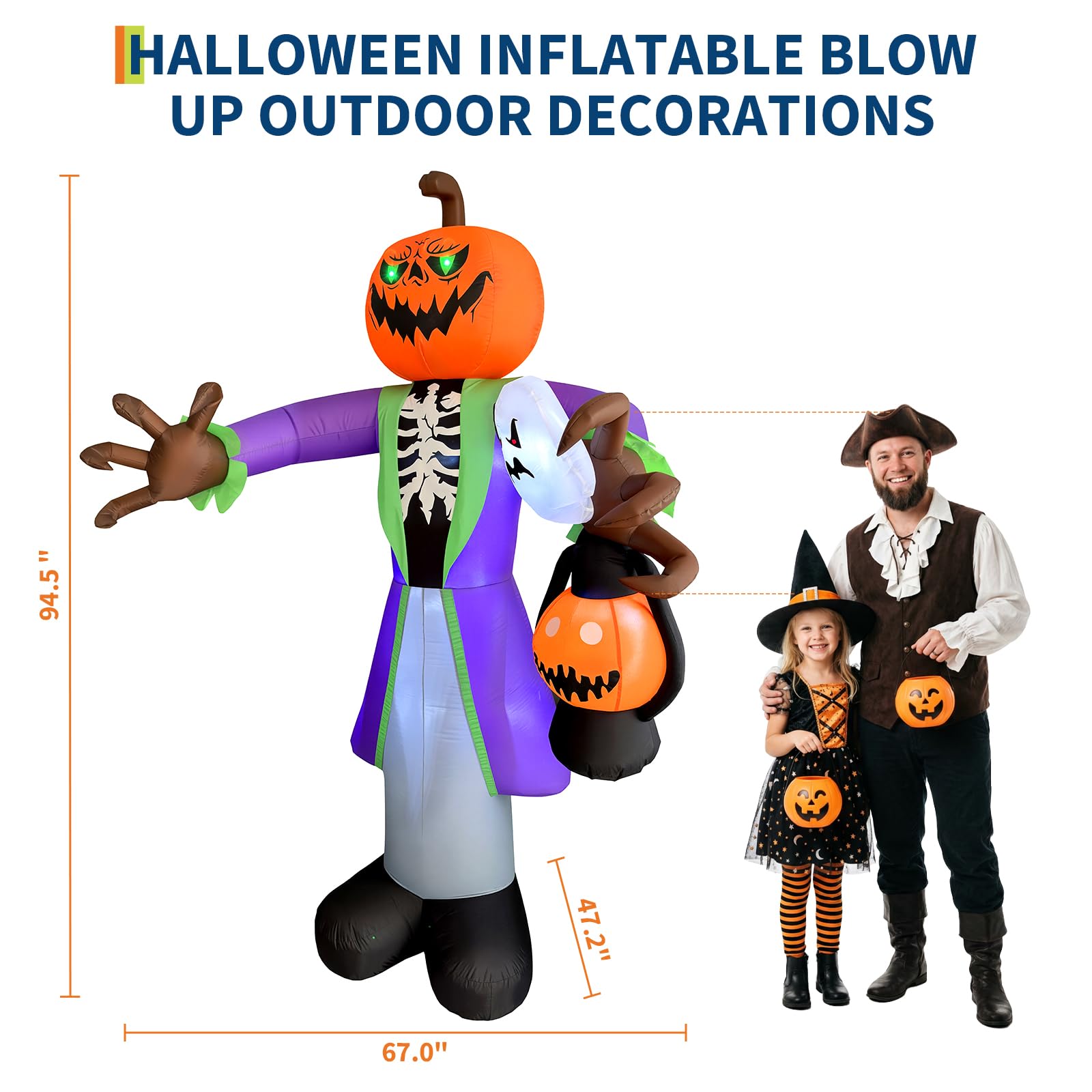 Zombie zucca gonfiabile illumi - Pumpkin Lantern Halloween recensione e prezzo